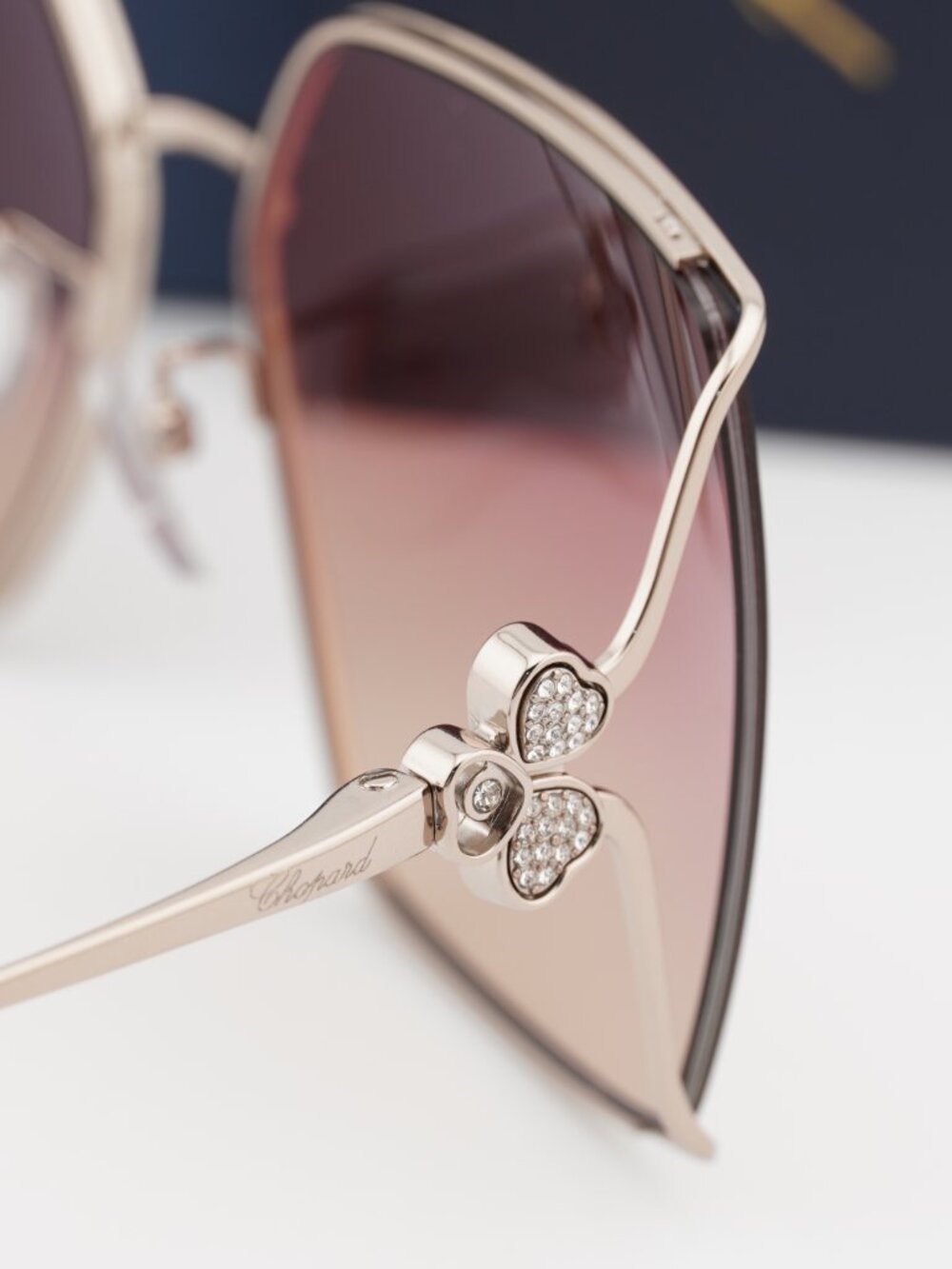 Chopard SCHG68S A32X Butterfly Sunglasses - Gold / Red Gradient - Picture 8 of 9